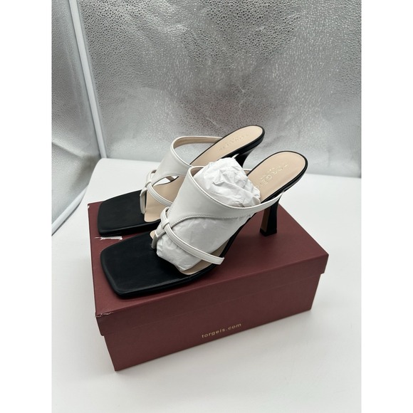 New Torgeis Aconite Faux Leather High Heel Thong Sandals Black Size EU 41 US 10 - Picture 4 of 7